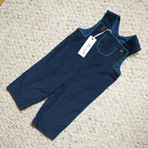 Busy Bees Overall Jumpsuit Baby Boy 6M Navy Blue Corduroy Pocket Designer New